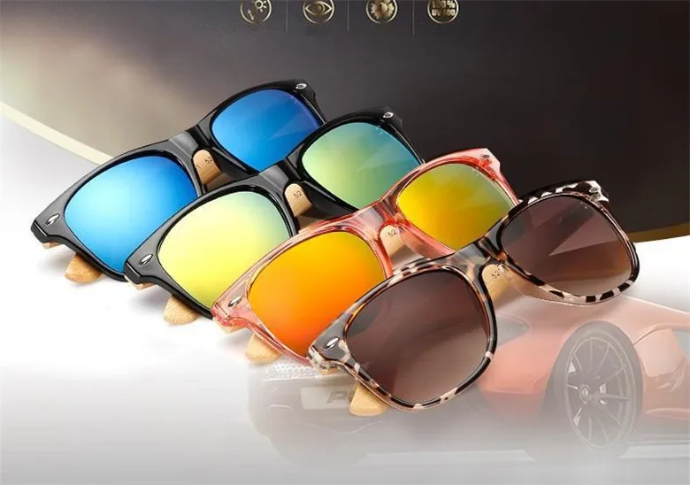 Брендовые дизайнерские солнцезащитные очки CHUN M14 с бамбуковой ножкой мужские