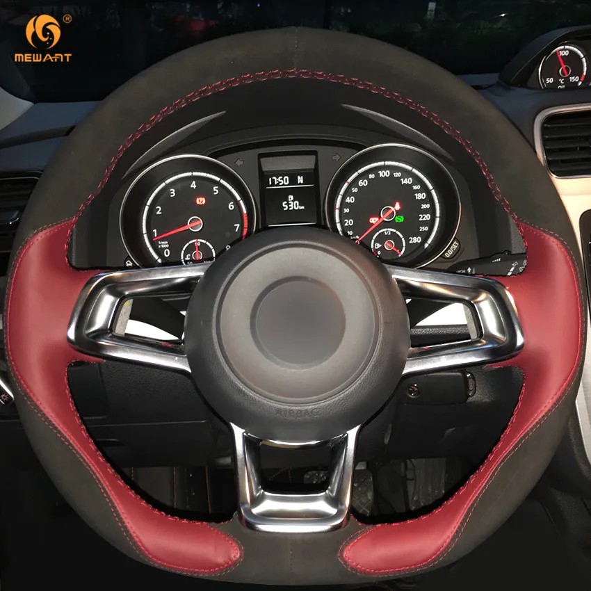 Винно красный кожаный черный замшевый чехол MEWANT для Volkswagen Golf 7 GTI R MK7 VW Polo Scirocco 2015