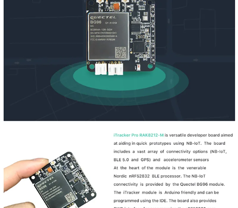 BG96 модуль удаленного позиционирования NBIoT iTracker Pro сенсор узел и gps модуль BLE Bluetooth 5,0 сотовая связь IoT модуль RAK8212-M 83