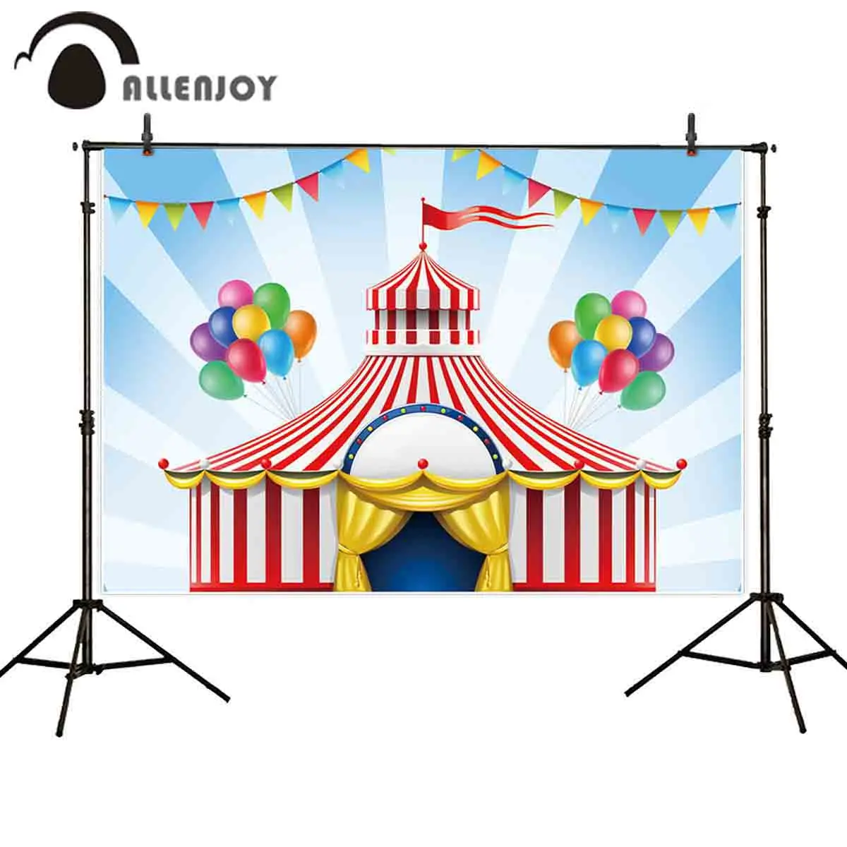

Allenjoy фон для фотосъемки цирк палатка красочный Флаг Шар Вечеринка фон фотостудия фотобудка для фотосессии Декор-баннер