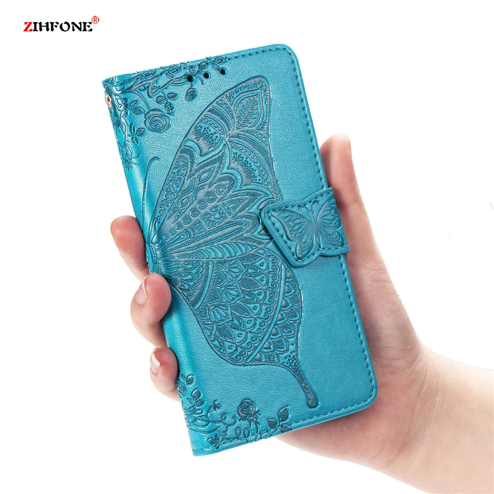 Кожаный флип-чехол для Xiaomi Redmi 6 Pro чехол-держатель телефона с бабочкой из