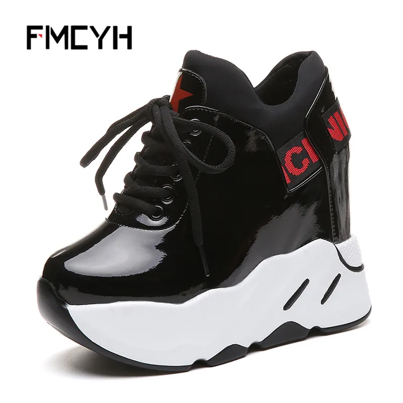 FMCYH Casual Women Leather Shoes Height Increasing Ladies Footwear Platform Wedge Female Outdoor Girl's Women's Sneaker | Обувь