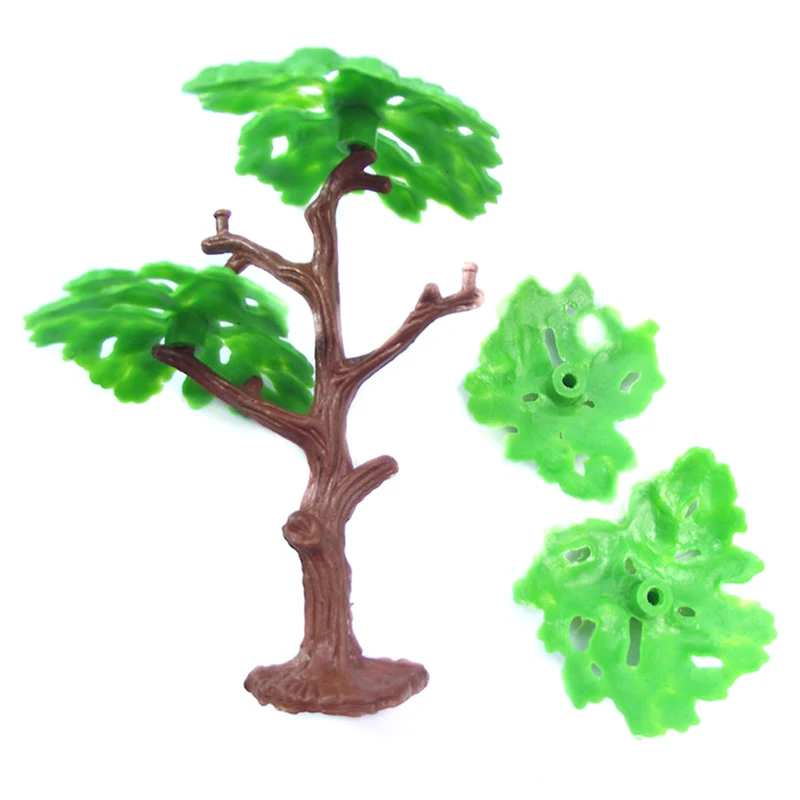 2 шт. пластиковые строительные наборы для детей: дерево поезд пейзаж железная