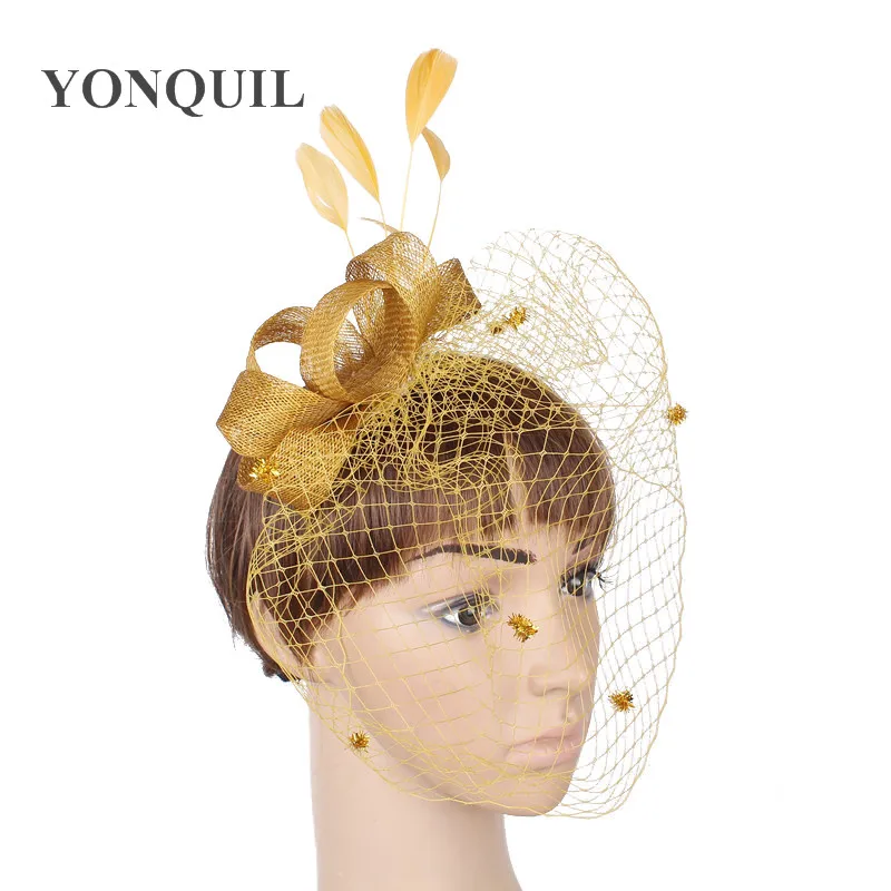 Гламурный материал sinamay Свадебная вуалетка головной убор красный фотостудия