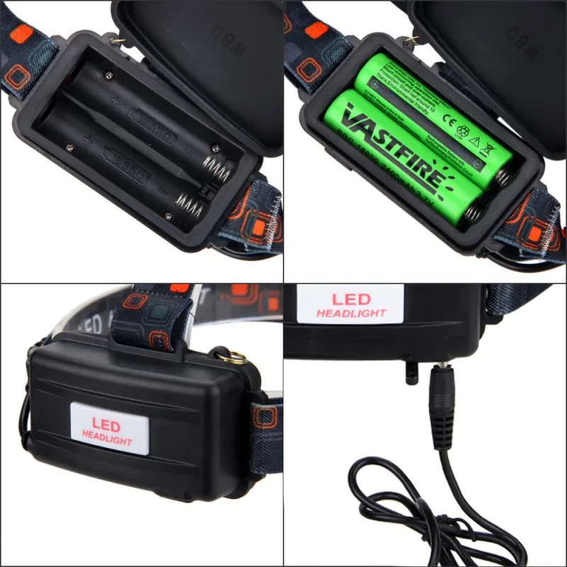 

USB 10W 2000LM Brightness 5 Modes Zoomable Headlight 3X XM-L T6 LED Headlamp Biking and Fishing head torch +Rechargeable 18650