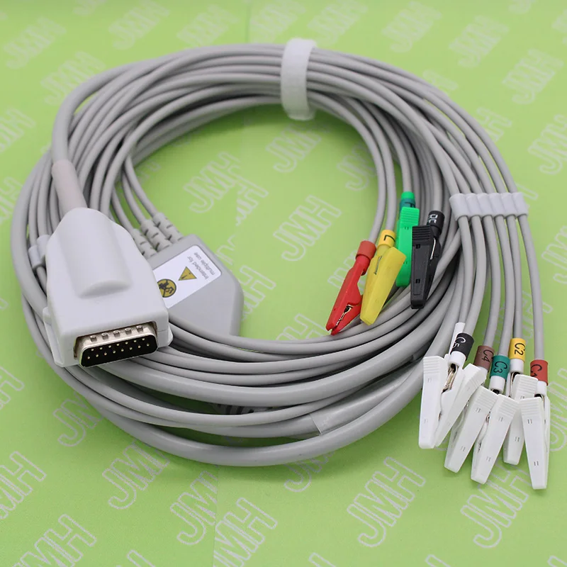 DB15P ECG EKG EMG 10 свинцовый кабель и зажим leadwire для монитора Burdick/Quinton/Atria подходит VET или