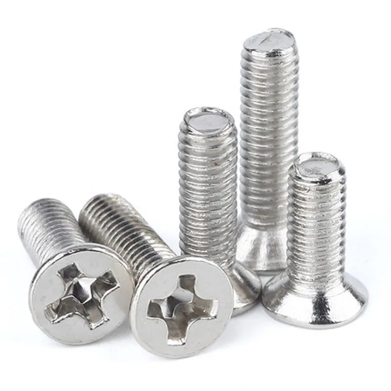 

50pcs M1.2 Countersunk head Phillips screw Mechanical screws Cross flat heads bolts Nickel plating bolt 3mm-6mm Long