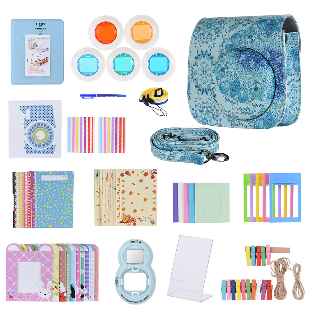 Andoer 14 in 1 Accessories Bundle with Camera Case/Strap/Sticker/Selfie Lens/Filter/Album/Photo Frame etc for fujifilm series