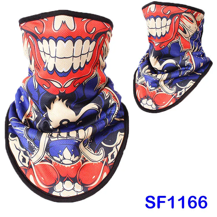 SF1166 WildSurfer, мужские нагрудники для катания на лыжах, 3D принт, череп, маска для сноуборда, зимний теплый флисовый треугольный шарф, женская маска для катания на коньках FJ44 - Цвет: SF1166
