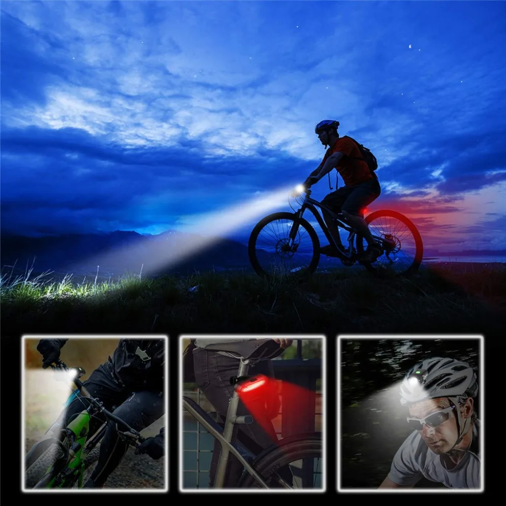 Велосипедная лампа с USB зарядкой комплект водонепроницаемых велосипедных фар