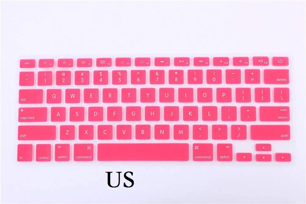 US Pink ЕС США для Macbook Pro 13 15 клавиатура с ретиной крышкой A1502 A1398 английская буква Обложка для Macbook retina 13 15 клавиатура пленка кожа - Цвет: US Pink