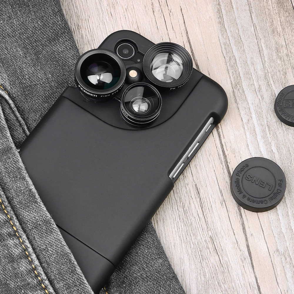 ET 4 в 1 чехол для объектива телефона для iPhone X 7 8 6 Plus многофункциональный поворотный чехол для объектива камеры телефона с широкоугольным макрообъективом рыбий глаз