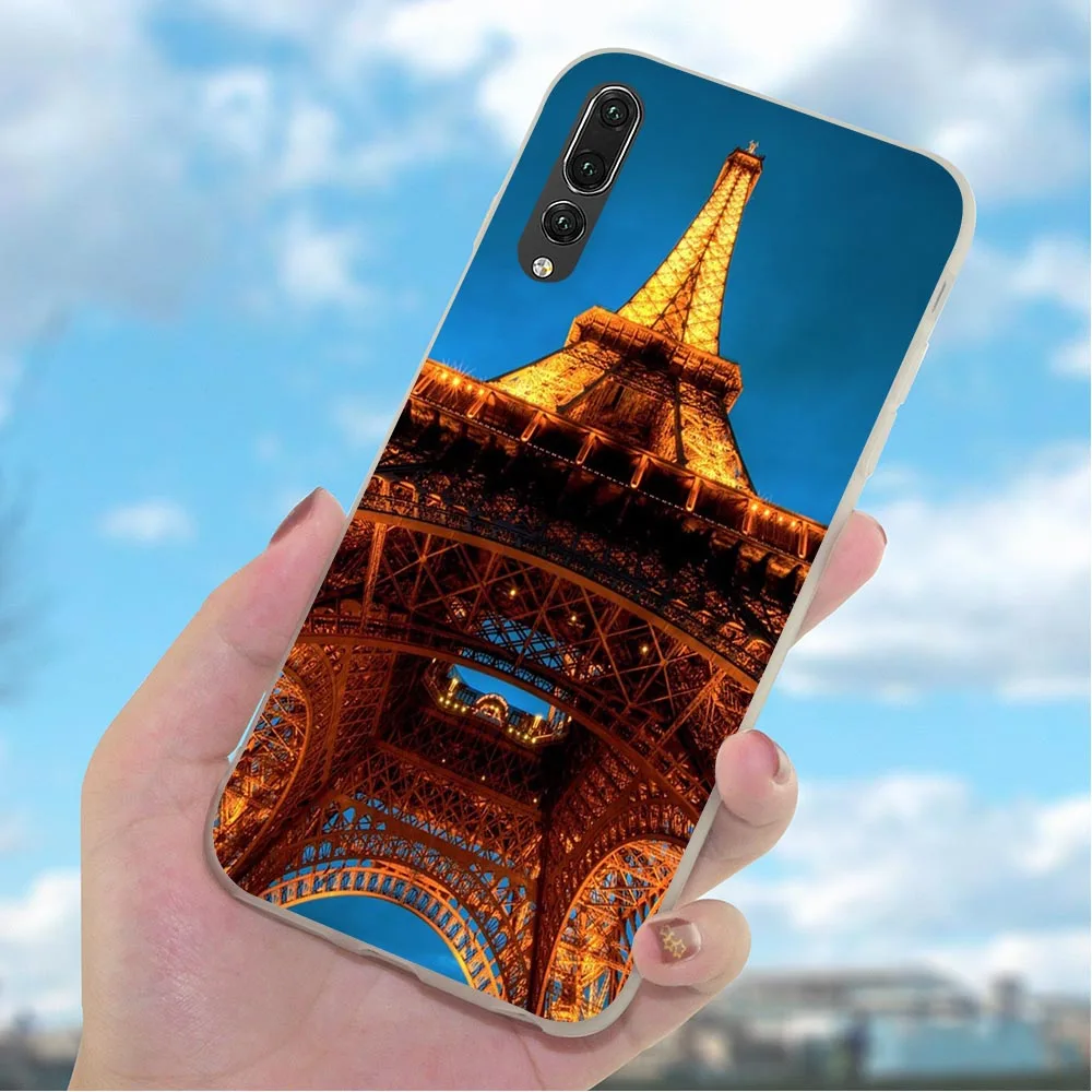 Мягкий ТПУ чехол для телефона с Эйфелевой башней Huawei Mate 20 10 Pro P8 P20 P30 P10 P9 Lite Mini P Smart
