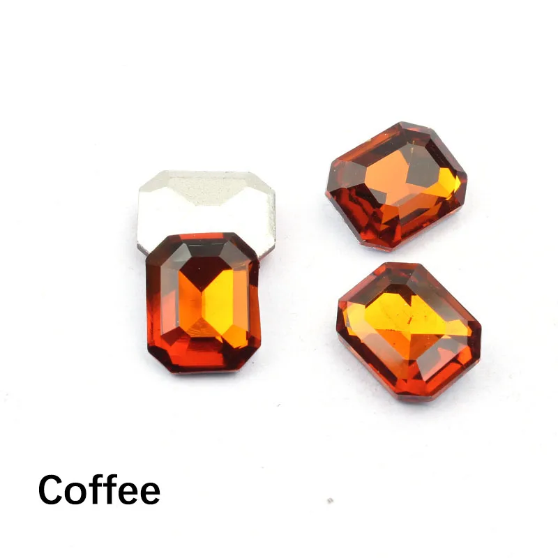Coffee Разноцветные стразы для дизайна ногтей с кристаллами AB, золотые стразы, прямоугольные камни, драгоценный камень для ногтей, художественные талисманы, 3D украшение, маникюр, доступ - Цвет: Coffee
