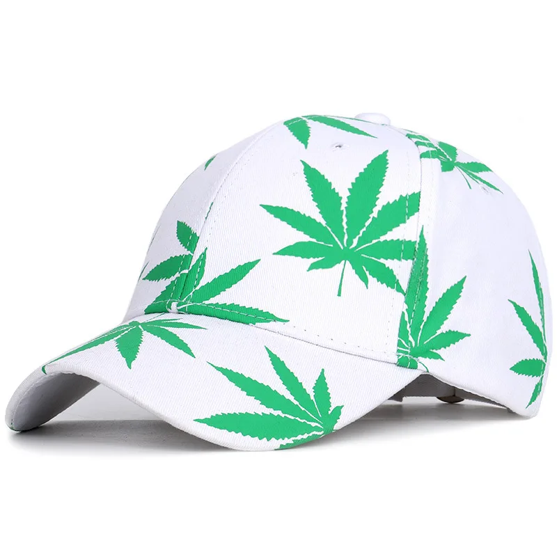 White Новая мода вышивка кленовый лист белая кепка водоросли Snapback Головные уборы для мужчин и женщин хлопок Swag Хип Хоп Бейсболка с регулируемым размером s - Цвет: White