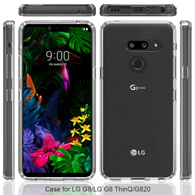 Для LG G8 Дело ТПУ Бампер Жесткий ПК акрил ясно Hybrid Кристалл Телефон задняя крышка для LG G8 ThinQ G 8 LGG8 Пластик случае Coque Капа
