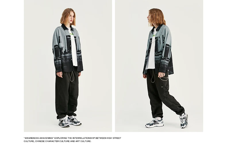 Inchaiton FW Новая мужская рубашка Harajuku Хип Хоп с длинным рукавом мужские рубашки с цифровой печатью свободная Мужская Повседневная рубашка бренд 92139W