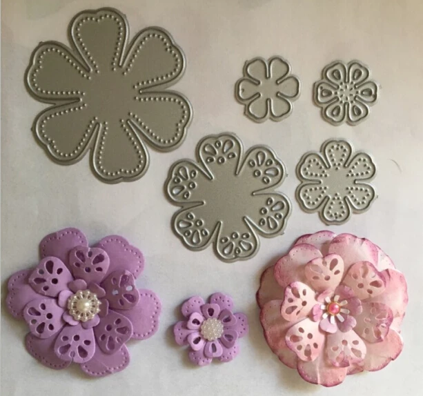 5 шт./компл. пресс формы для резки металла многослойные цветы украшения
