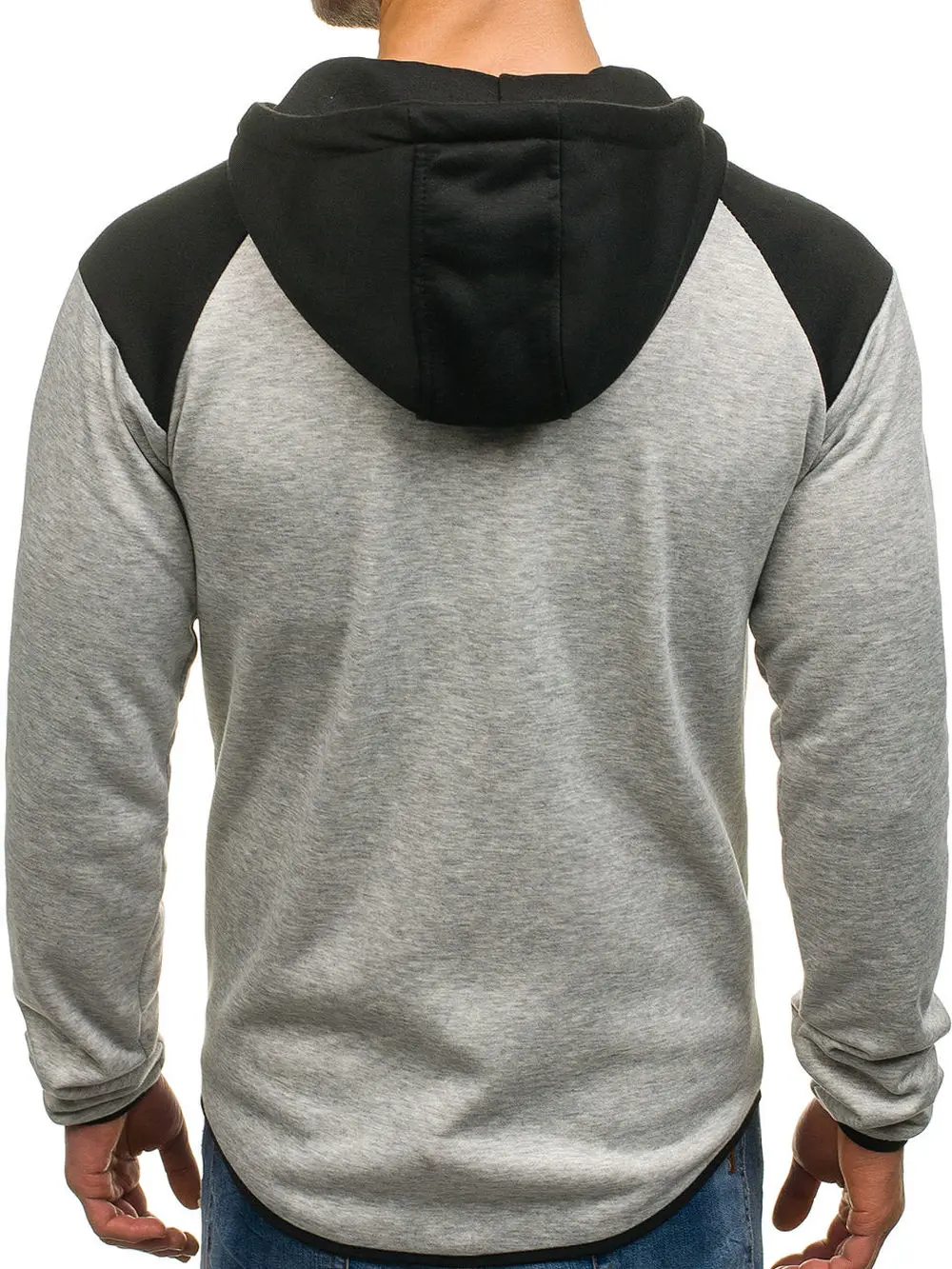 Мужская толстовка на молнии ZOGAA контрастный спортивный костюм с капюшоном