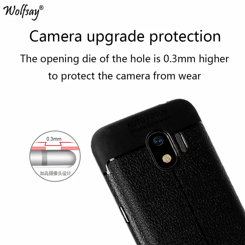 for Cover Samsung Galaxy J2 Pro 2018 Case J250F Litchi Striae Soft TPU Phone sFor Wolfsay Shell |