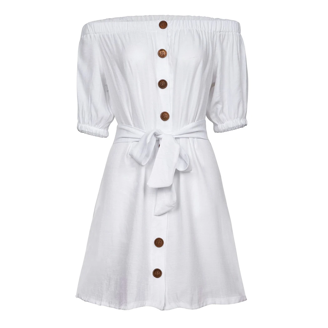 Для женщин вечерние короткие мини халат сексуальный короткий рукав и пуговицы