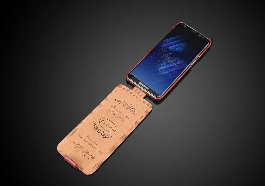Вертикальный флип чехол из натуральной кожи для Samsung Galaxy S8 Plus роскошные чехлы с