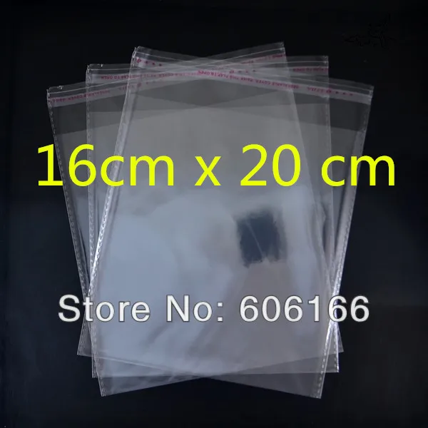 

Wholesale 200pc/lot 16 x 20cm OPP Self Adhesive Seal Clear Plastic Bag