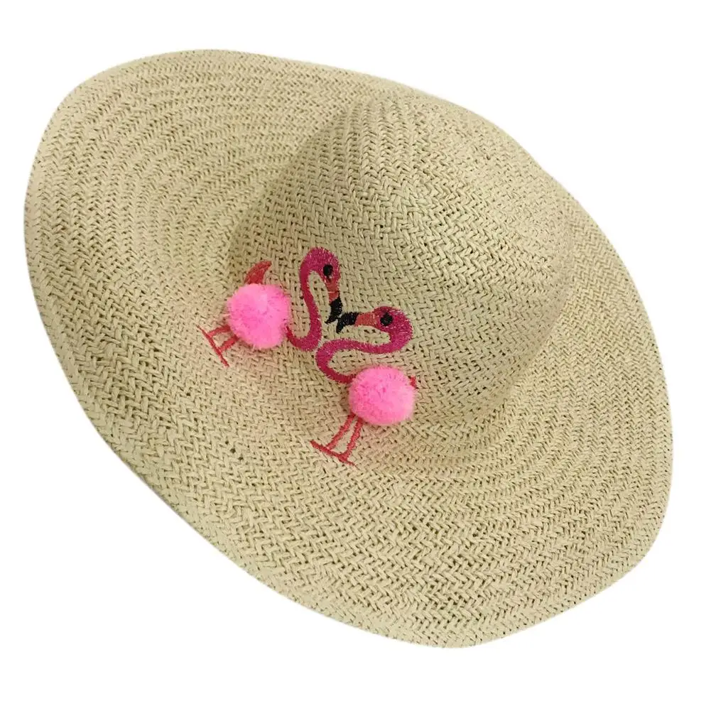 Милая шляпка для взрослых с вышивкой фламинго Солнцезащитная шляпа большим