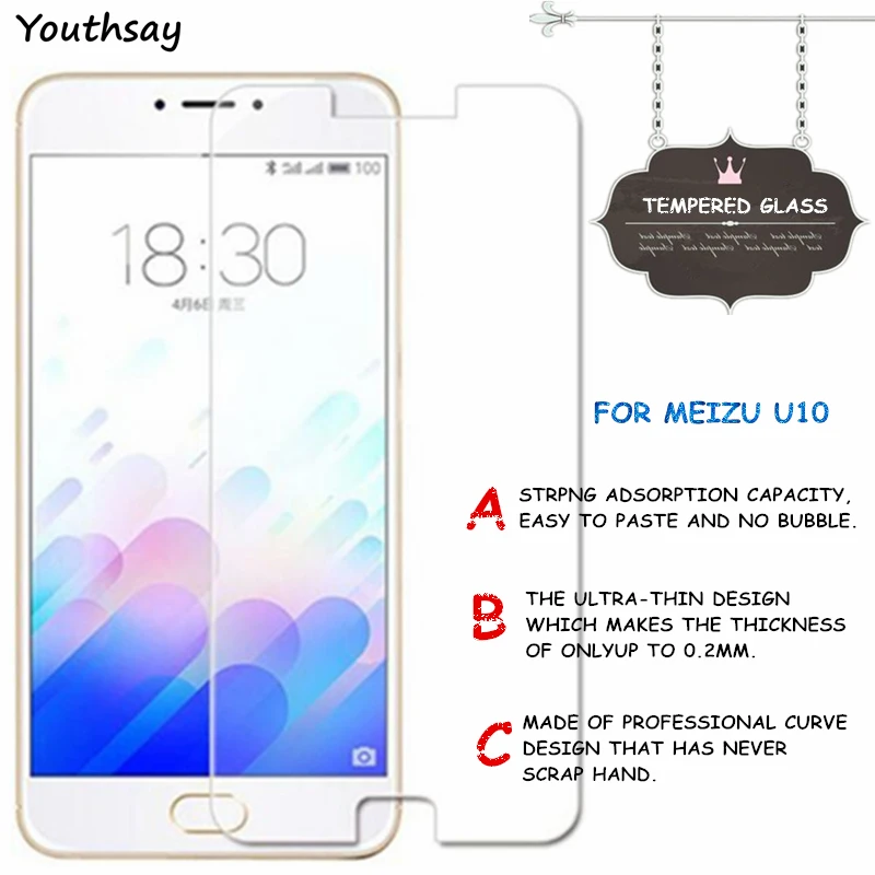 2 шт. для стекла Meizu U10 закаленное стекло защиты экрана Meilan пленка U 10 5 0 дюймов