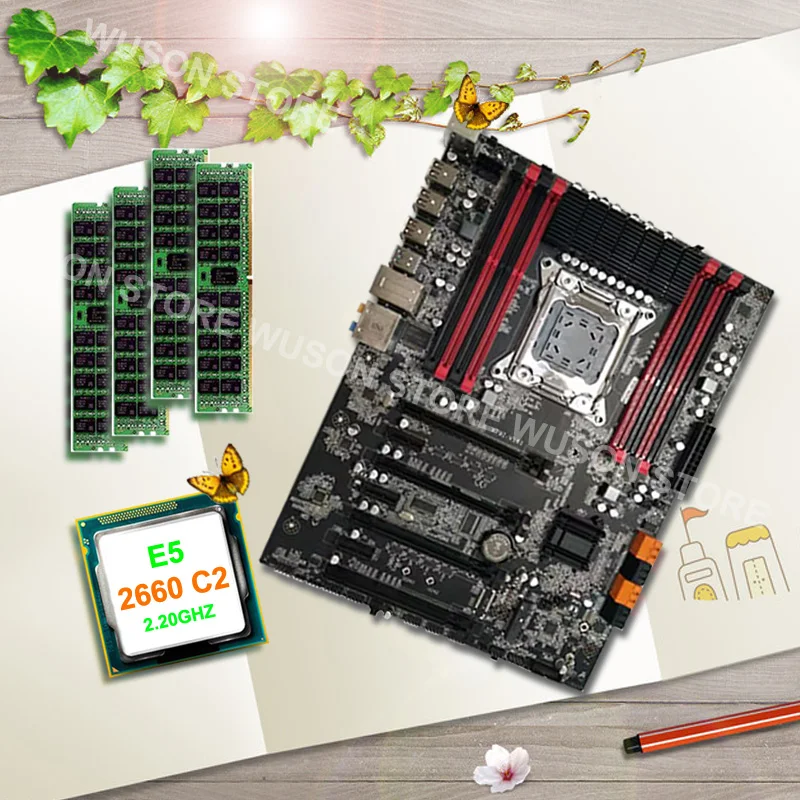 Runing Super X79 игровая материнская плата 8 слотов DDR3 DIMM max 8*16G 1866 процессор памяти Xeon E5 2660 C2 ram 32G(4*8G) 1600MHz DDR3 RECC