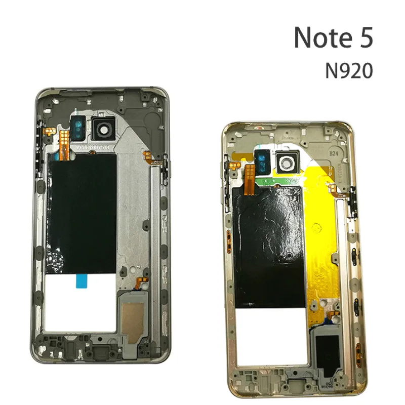Для Samsung Note 5 N920F N920C средняя пластина Корпус рамка + Боковая кнопка объектив камеры