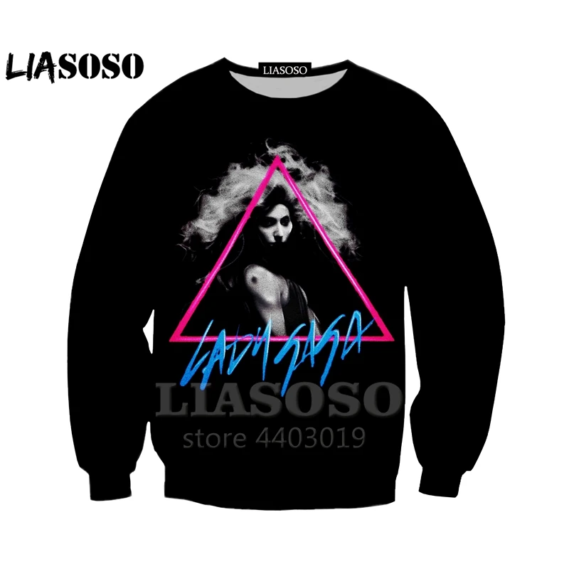 LIASOSO новые певицы Lady gaga 3D свитшот с принтом Одежда унисекс хорошее качество Harajuku в стиле «хип-хоп» с длинным рукавом Костюмы As109