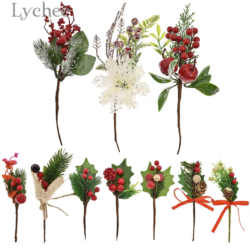 Lychee 1 букет рождественских елок искусственные листья цветы сделай сам
