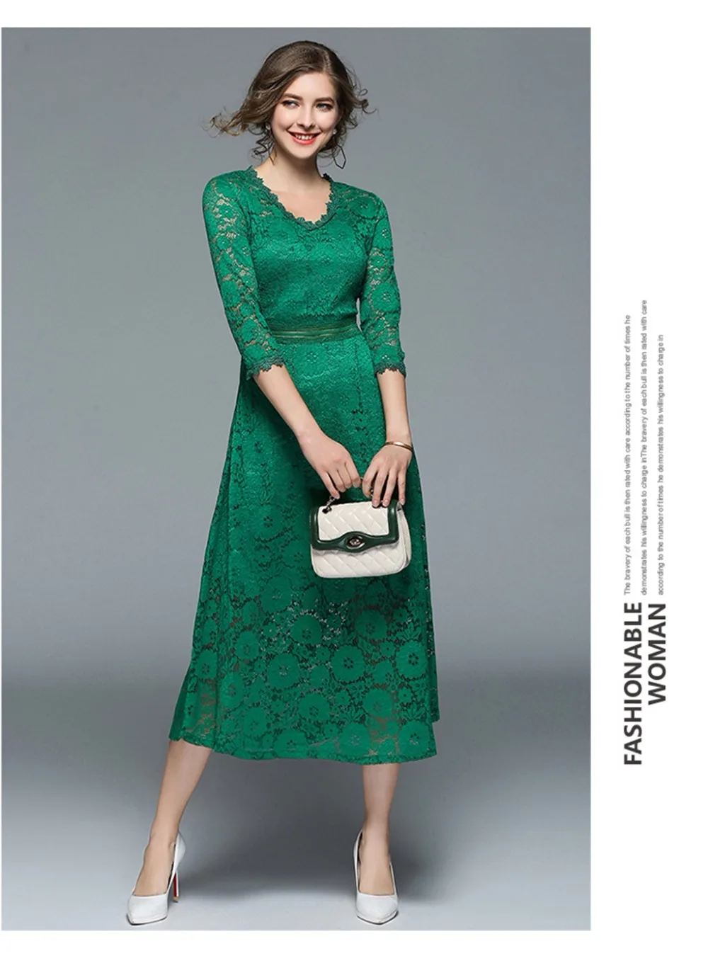 Summer Dress 2018 Women Fashion Slim Black Green V Neck Sleeves Lace Hollow Long Dresses vestedido | Женская одежда