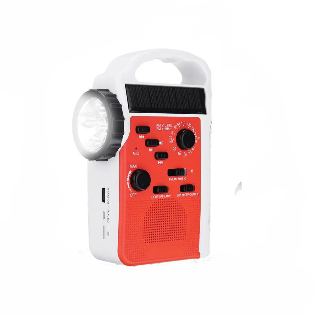 Comprar Linterna Solar De Mano Con Radio Multifunción, Lámpara LED De Emergencia Con Radio AM / FM Para Exteriores, Cargador Para Camping