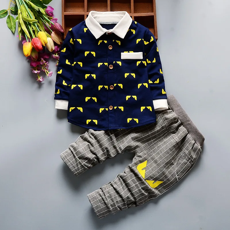 2017 Time-limited Casual Hot Sales Infant Baby Boys Sets Long-sleeved Shirt+ Pants 2pcs Outfits Newborn Clothing Set Clothes |