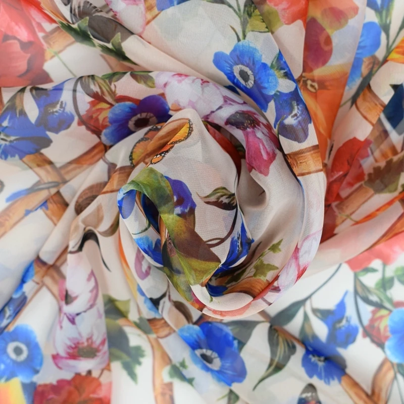 The Fence Design Digital Printing недорогая шифоновая ткань для платья модная тканевая с