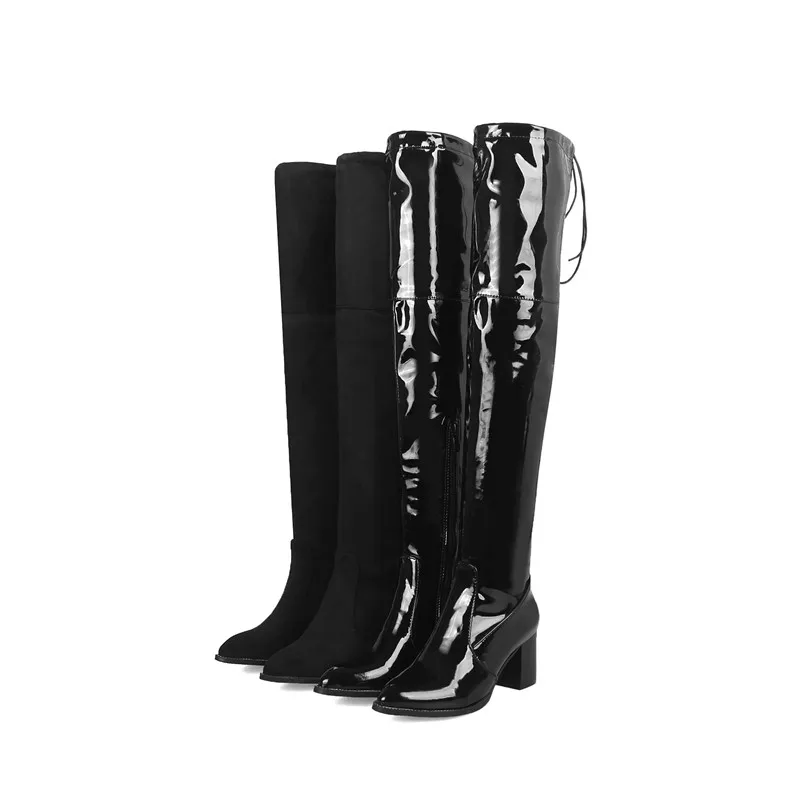 ASUMER/модные пикантные Сапоги выше колена с острым носком Женские сапоги на