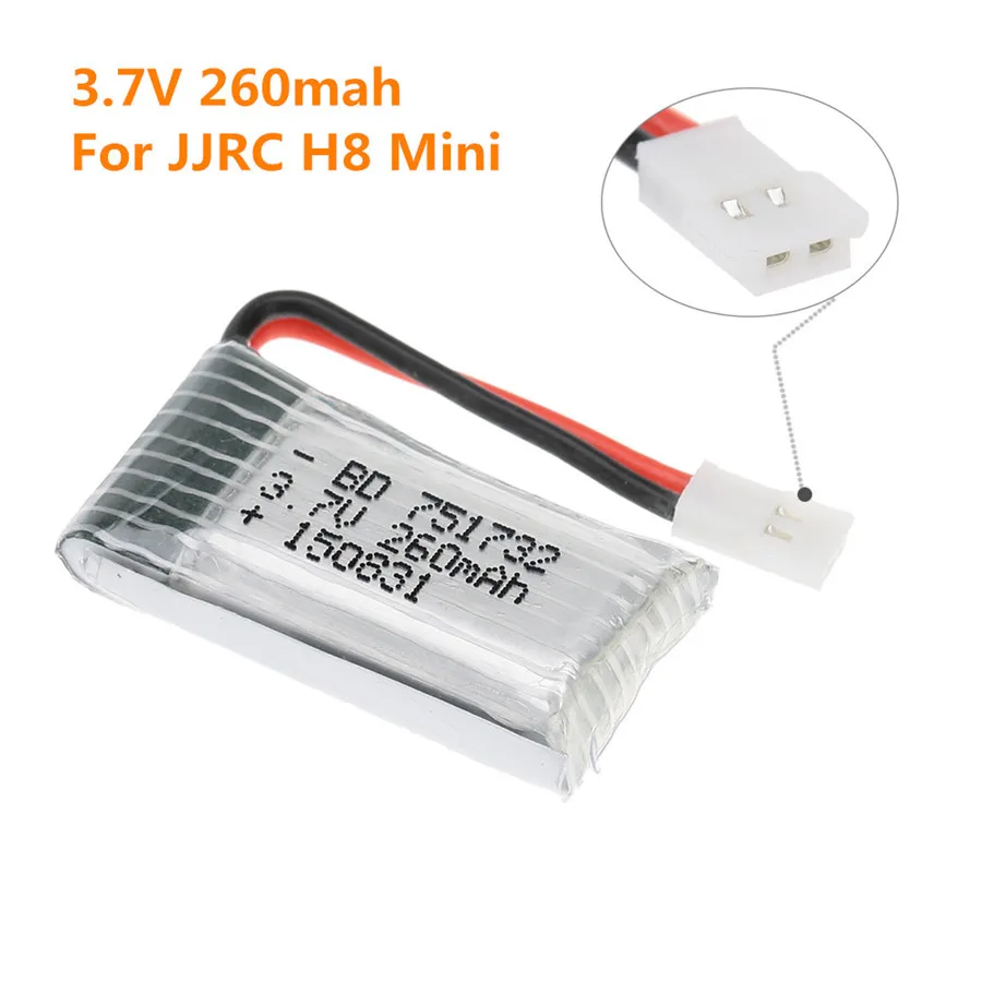 3 7 V 260mAh lipo батарея для H8 Mini RC Квадрокоптер аксессуар Дрон игрушка части Размер