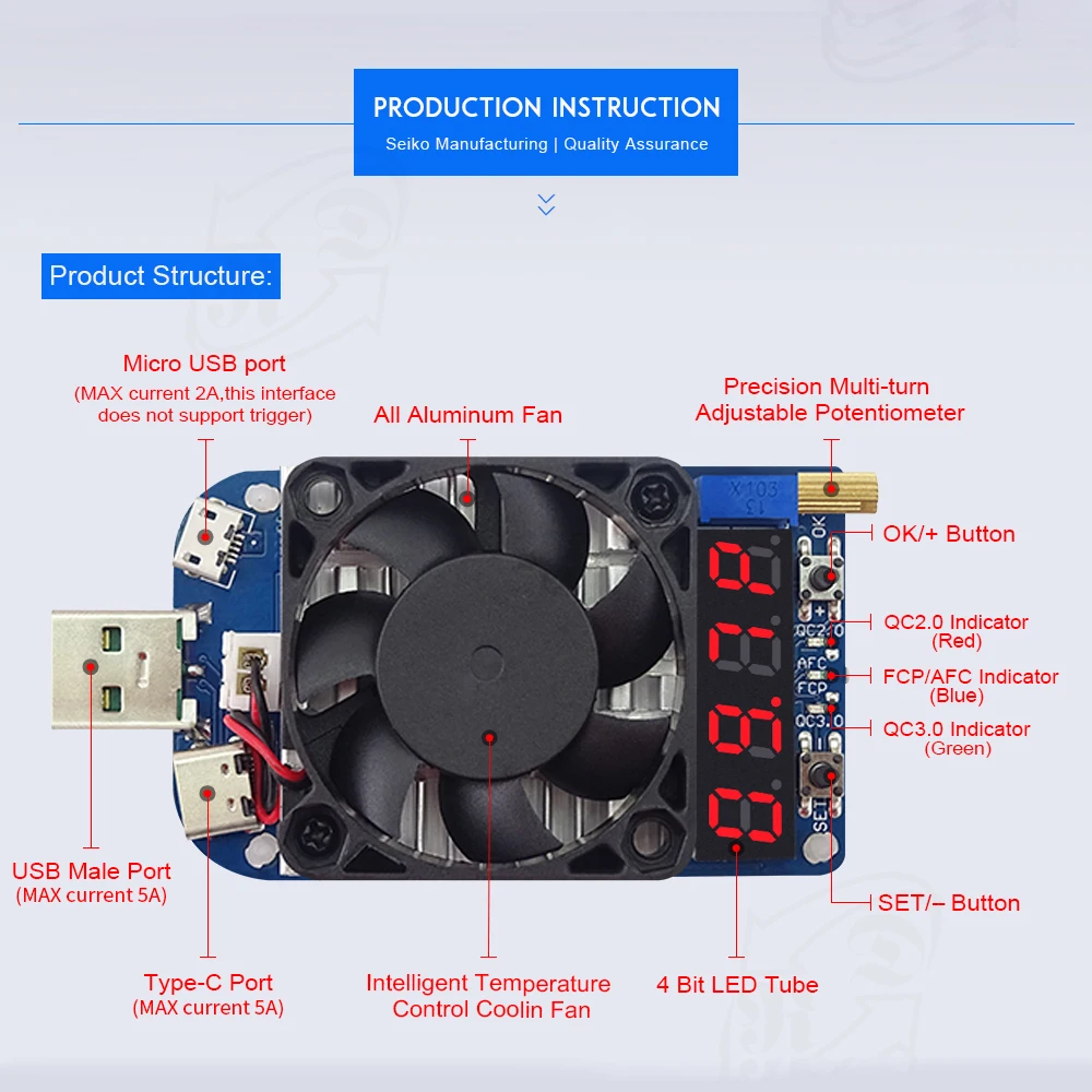 HD25/HD35 триггер QC2.0 QC3.0 Интеллектуальный USB DC электронный нагрузка ток напряжение