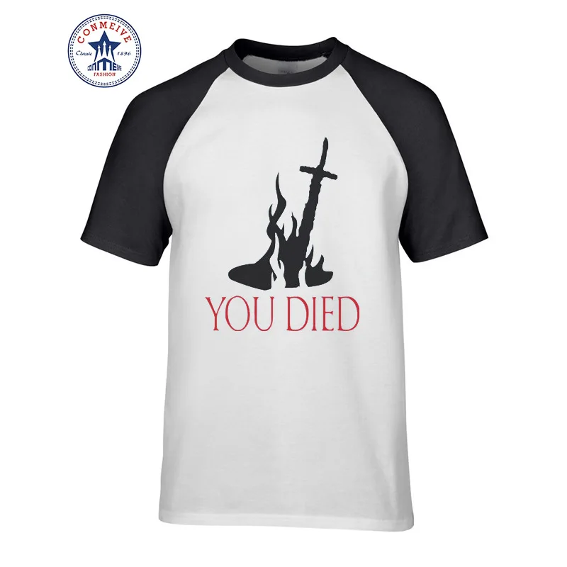 Новое поступление забавные Dark Souls рыцарь Оскара лет хлопковая футболка для