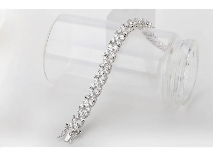 Luoteemi Модные женские браслет из белого золота 4 цвета Leaf Clover CZ камень прядь браслет для Для женщин