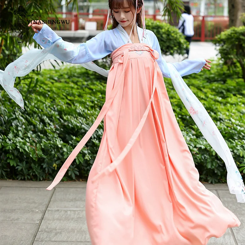 Женское платье Hanfu Женские китайские костюмы ханьфу стильные с нагрудной юбкой Qi