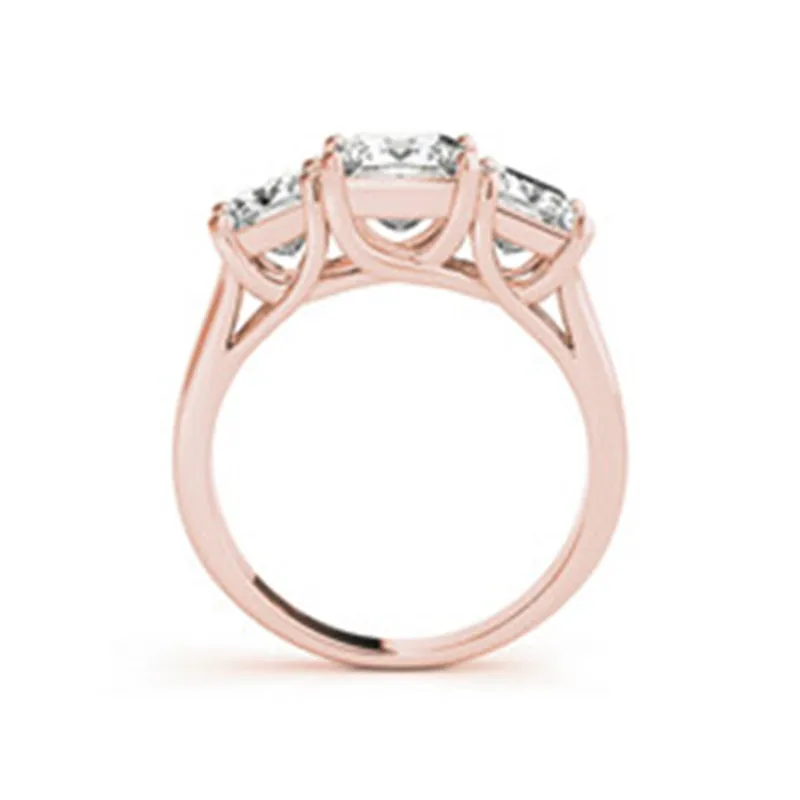 AINUOSHI 925 Серебряное обручальное кольцо 1.25ct принцесса три кольца Камни Леди юбилей серебряные ювелирные изделия подарок