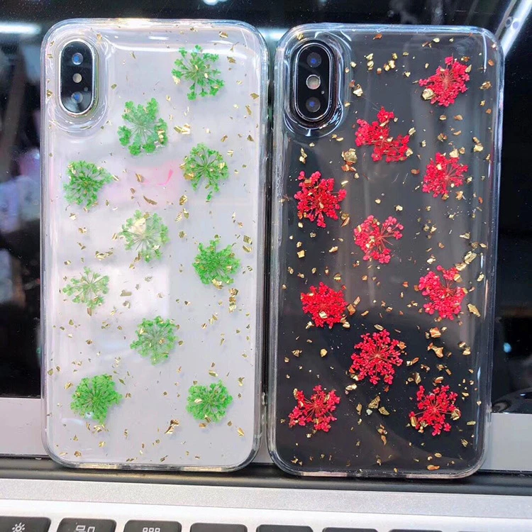 Модные живые цветы прозрачный чехол для iphone X XR XS Max золотой фольги эпоксидные