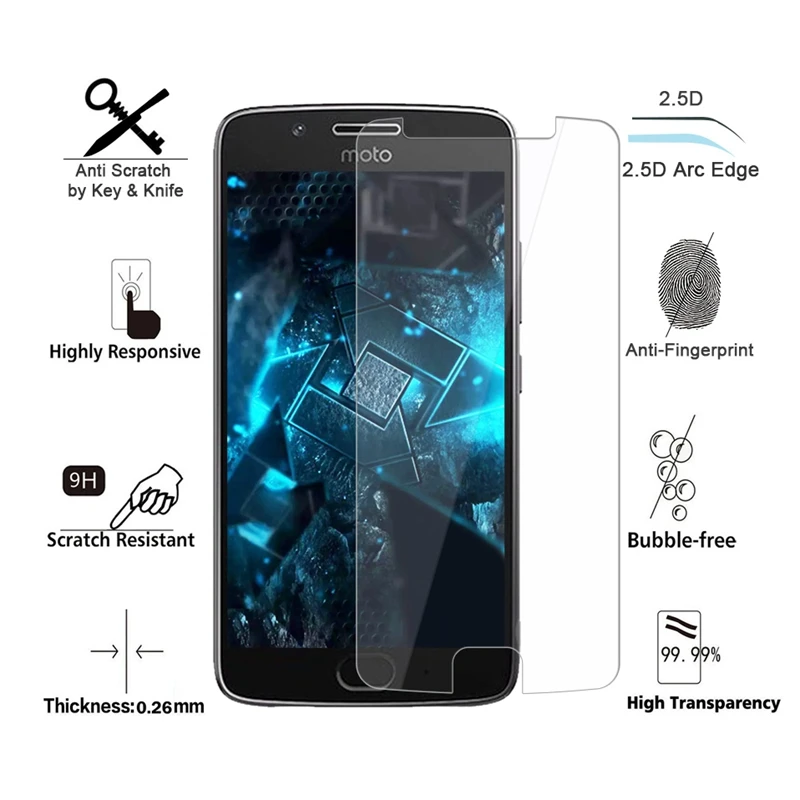 2.5D Защитная стеклянная пленка для Motorola Moto G5 Plus закаленное стекло с изогнутыми