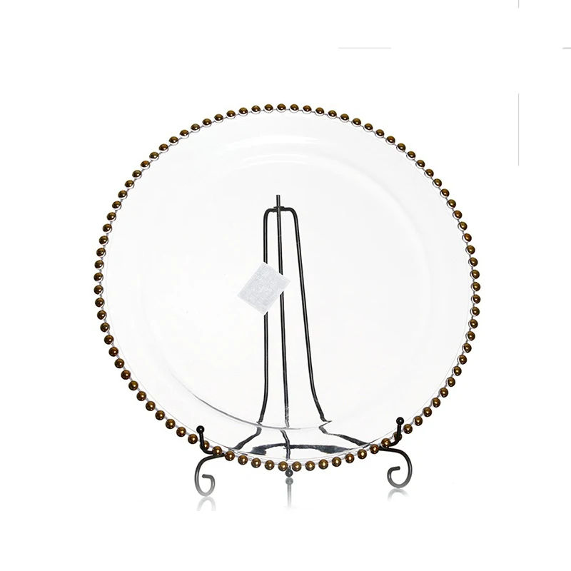 1 шт. Европейская стеклянная жемчужная Золотая инкрустация тарелка для стейка