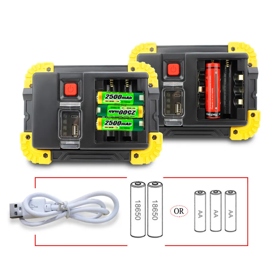20 Вт 400LM портативный светодиодный фонарь прожектор USB Зарядка 18650 портативный светодиодный рабочий свет Открытый Кемпинг латерн