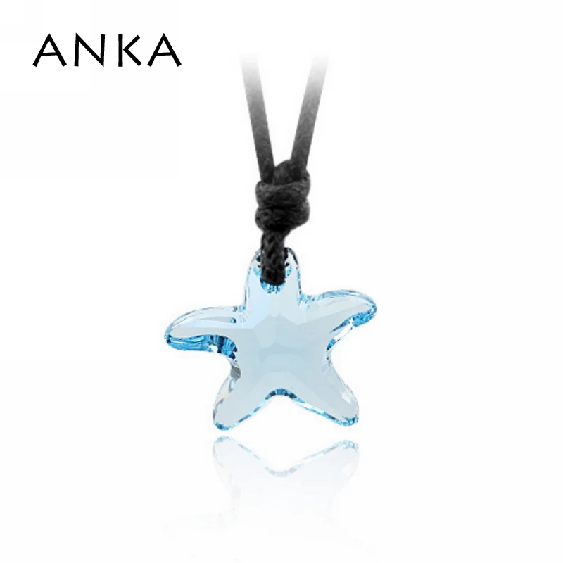 Ожерелье с подвеской в виде морской звезды веревкой 1 6*1 6 см кристаллами из