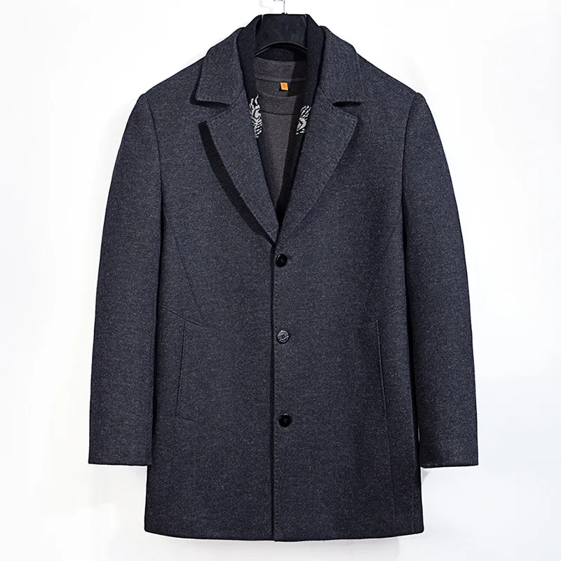 

Plus size 8XL 6XL 5XL Autumn & Winter Single Breasted Woolen Coats Men' s Wool Jackets Turn-down Collar Wool & Blends Overcoat